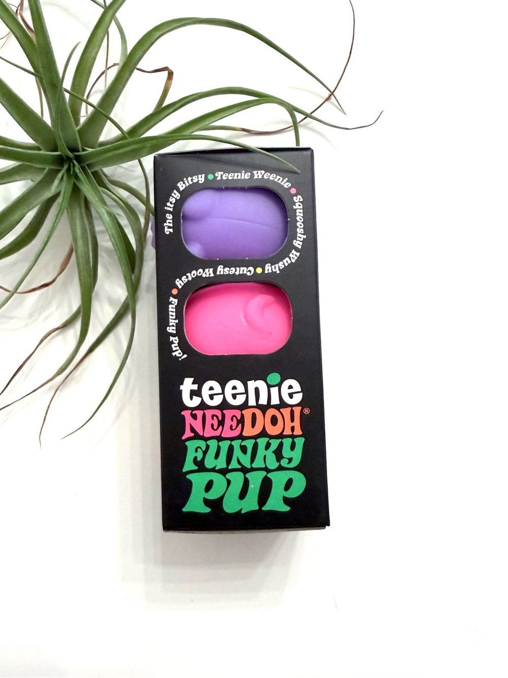 NWT, NeeDoh Teenie Funky Pup  🩷💜🧡 (pink, purple & orange)